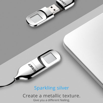 EAGET FU5 64G USB 2.0 Interface Metal Flash U Disk with Fingerprint Identification - free shipping - PMC Jewellery - Order now!