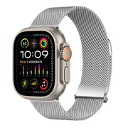 For Apple Watch Ultra 2 49mm ZGA Milanese Magnetic Metal Watch Band(Silver)