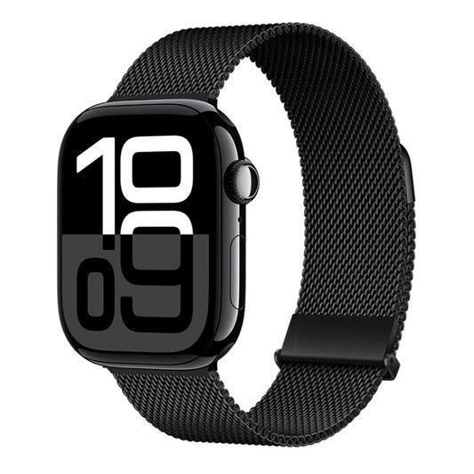 For Apple Watch Series 10 42mm ZGA Milanese Magnetic Metal Watch Band(Black) - Watch Bands by ZGA | Online Shopping South Africa | PMC Jewellery | Buy Now Pay Later Mobicred