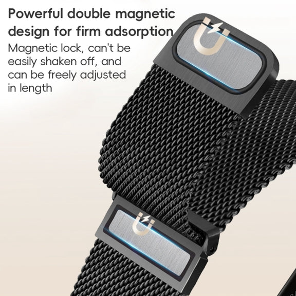 For Apple Watch Series 10 46mm ZGA Milanese Magnetic Metal Watch Band(Black)