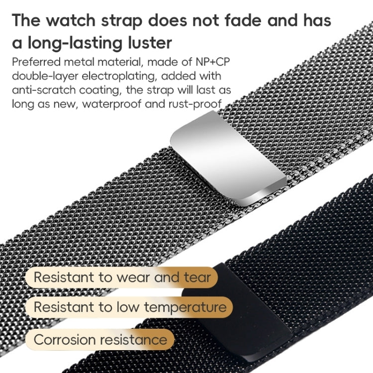 For Apple Watch Series 10 46mm ZGA Milanese Magnetic Metal Watch Band(Black)