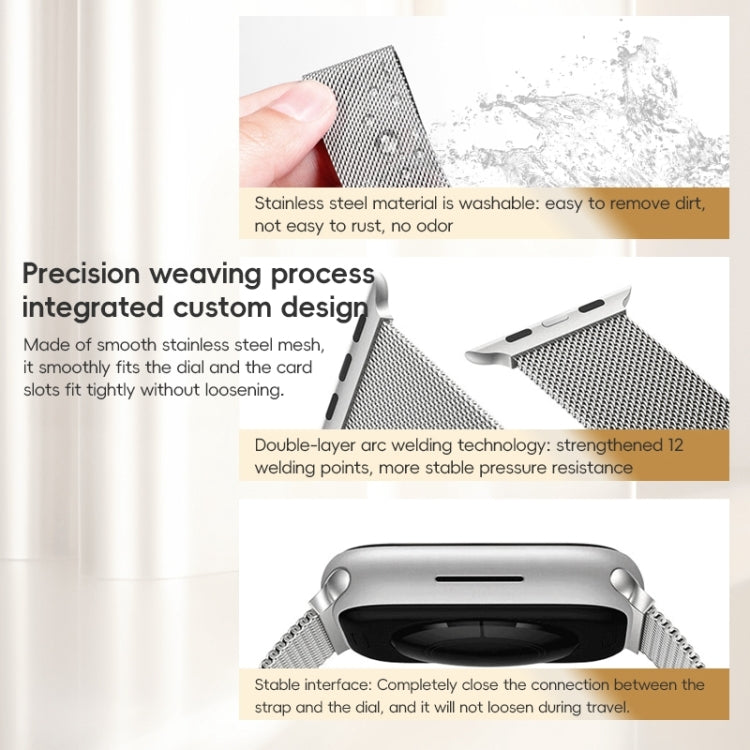 For Apple Watch Series 10 46mm ZGA Milanese Magnetic Metal Watch Band(Black)