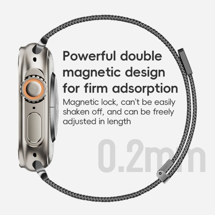 For Apple Watch Series 9 45mm ZGA Milanese Magnetic Metal Watch Band(Silver) - Watch Bands by ZGA | Online Shopping South Africa | PMC TechLife | Buy Now Pay Later Mobicred