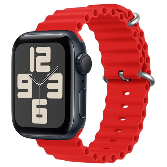For Apple Watch SE 2023 44mm ZGA Ocean Silicone Watch Band(Red) - Watch Bands by ZGA | Online Shopping South Africa | PMC Jewellery | Buy Now Pay Later Mobicred
