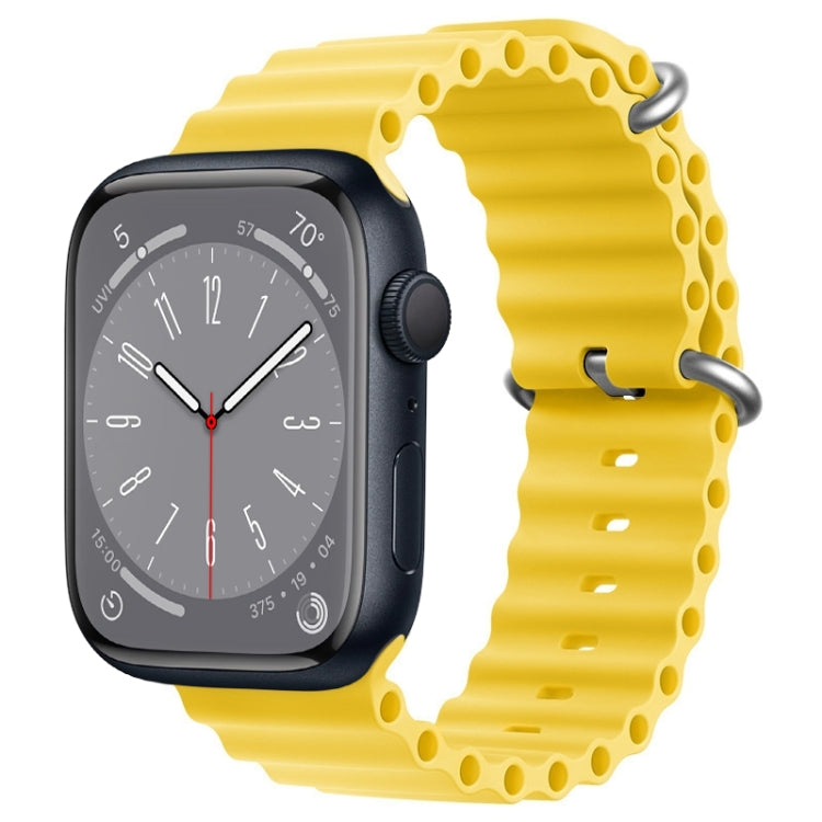 For Apple Watch Series 8 45mm ZGA Ocean Silicone Watch Band(Yellow) - Watch Bands by ZGA | Online Shopping South Africa | PMC TechLife | Buy Now Pay Later Mobicred