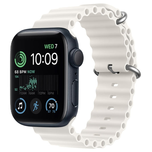 For Apple Watch SE 44mm ZGA Ocean Silicone Watch Band(White) - Watch Bands by ZGA | Online Shopping South Africa | PMC Jewellery | Buy Now Pay Later Mobicred