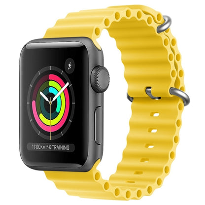 For Apple Watch 42mm ZGA Ocean Silicone Watch Band(Yellow) - Watch Bands by ZGA | Online Shopping South Africa | PMC Jewellery | Buy Now Pay Later Mobicred
