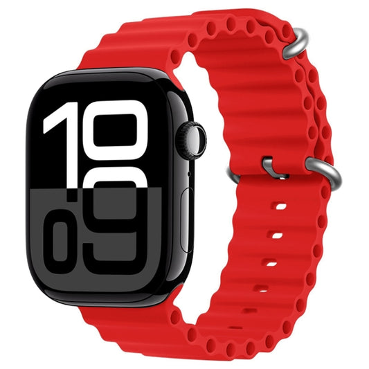 For Apple Watch Series 10 42mm ZGA Ocean Silicone Watch Band(Red) - Watch Bands by ZGA | Online Shopping South Africa | PMC Jewellery | Buy Now Pay Later Mobicred