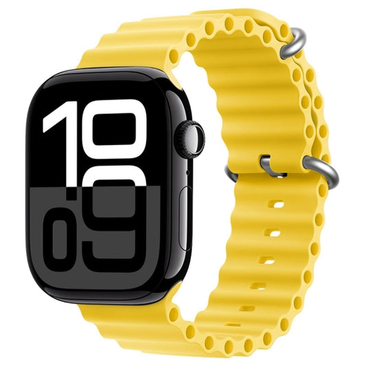 For Apple Watch Series 10 42mm ZGA Ocean Silicone Watch Band(Yellow) - Watch Bands by ZGA | Online Shopping South Africa | PMC Jewellery | Buy Now Pay Later Mobicred