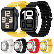 For Apple Watch Series 10 42mm ZGA Ocean Silicone Watch Band(White)