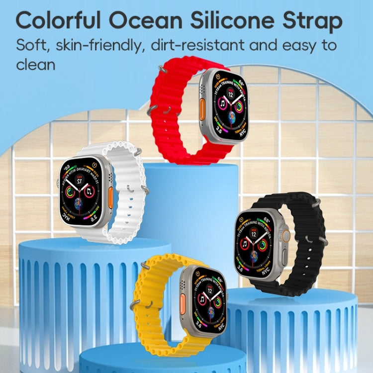 For Apple Watch Series 3 42mm ZGA Ocean Silicone Watch Band(Black) - Watch Bands by ZGA | Online Shopping South Africa | PMC TechLife | Buy Now Pay Later Mobicred