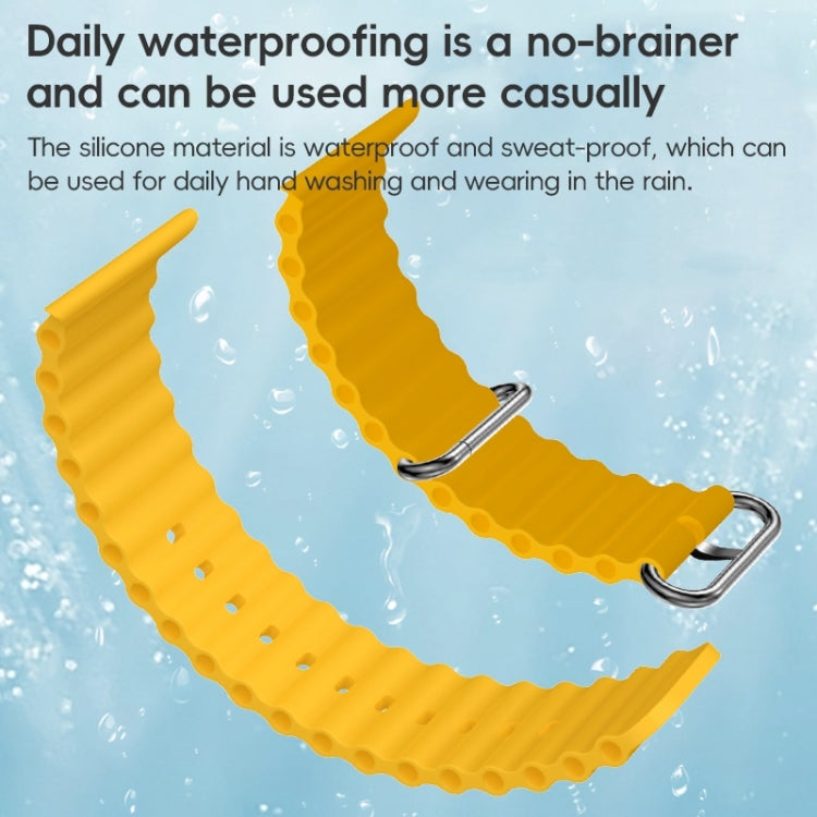 For Apple Watch 42mm ZGA Ocean Silicone Watch Band(Yellow) - Watch Bands by ZGA | Online Shopping South Africa | PMC TechLife | Buy Now Pay Later Mobicred