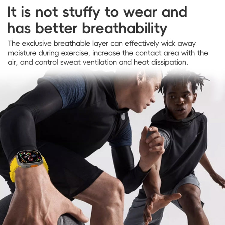 For Apple Watch Series 8 45mm ZGA Ocean Silicone Watch Band(Black) - Watch Bands by ZGA | Online Shopping South Africa | PMC TechLife | Buy Now Pay Later Mobicred