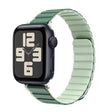 For Apple Watch SE 2023 44mm ZGA Two Color Magnetic Silicone Watch Band(Dark Green+Light Green) - Watch Bands by ZGA | Online Shopping South Africa | PMC TechLife | Buy Now Pay Later Mobicred