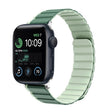 For Apple Watch SE 2022 44mm ZGA Two Color Magnetic Silicone Watch Band(Dark Green+Light Green) - Watch Bands by ZGA | Online Shopping South Africa | PMC TechLife | Buy Now Pay Later Mobicred