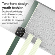 For Apple Watch Series 10 46mm ZGA Two Color Magnetic Silicone Watch Band(Grey+Yellow)