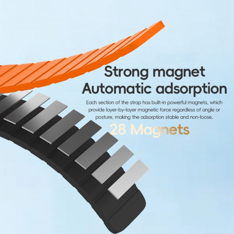 For Apple Watch SE 44mm ZGA Two Color Magnetic Silicone Watch Band(Grey+Yellow) - Watch Bands by ZGA | Online Shopping South Africa | PMC TechLife | Buy Now Pay Later Mobicred