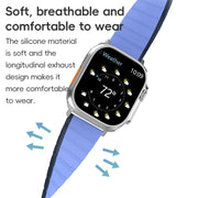 For Apple Watch Series 10 42mm ZGA Two Color Magnetic Silicone Watch Band(Dark Green+Light Green)