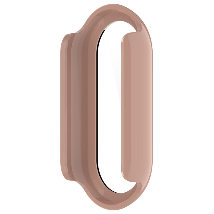 For Xiaomi Mi Band 8 PC + Tempered Film Integrated Protective Watch Case(Pink)