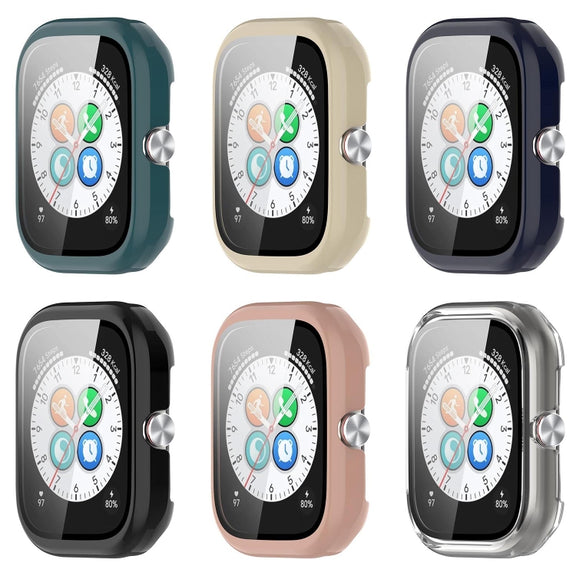 For Honor Choice Haylou Watch PC + Tempered Film Integrated Protective Watch Case(Transparent White)
