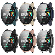 For Xiaomi Haylou RT3 / Solar Plus LS16 PC + Tempered Film Integrated Watch Protective Case(Pink)