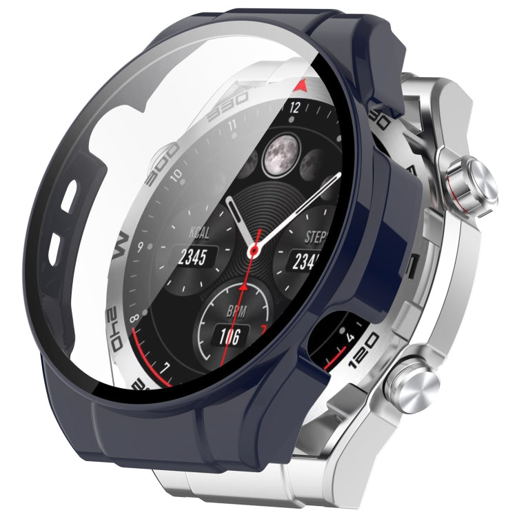 For Xiaomi Haylou Watch R8 PC + Tempered Film Integrated Watch Protective Case(Ink Blue) - Watch Cases by PMC TechLife | Online Shopping South Africa | PMC TechLife