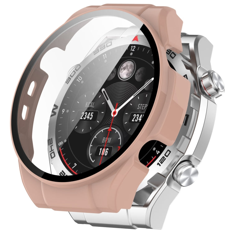 For Xiaomi Haylou Watch R8 PC + Tempered Film Integrated Watch Protective Case(Pink) - Watch Cases by PMC TechLife | Online Shopping South Africa | PMC TechLife