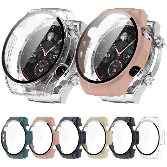 For Xiaomi Haylou Watch R8 PC + Tempered Film Integrated Watch Protective Case(Ink Blue)
