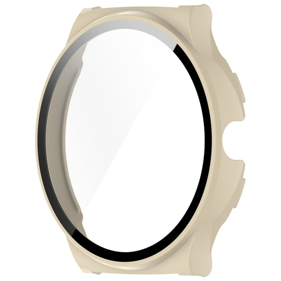 For Xiaomi Haylou Solar Lite R001 PC + Tempered Film Integrated Watch Protective Case(Ivory White)