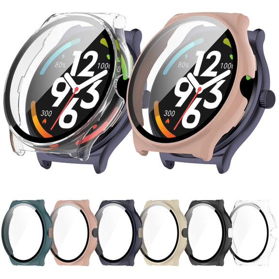 For Xiaomi Haylou Solar Lite R001 PC + Tempered Film Integrated Watch Protective Case(Ivory White)