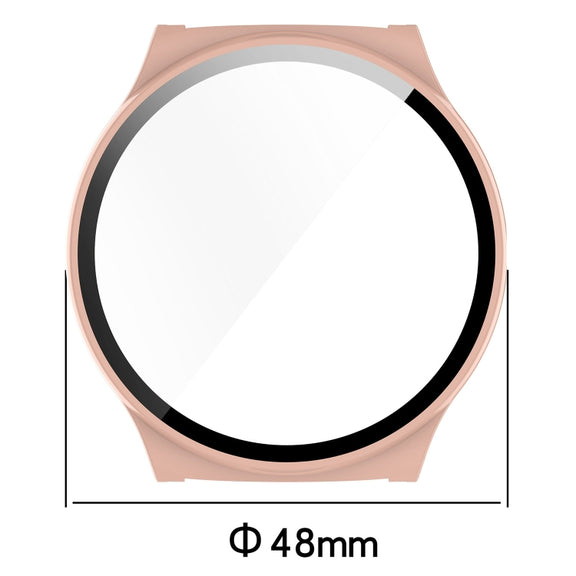 For Xiaomi Haylou Solar Lite R001 PC + Tempered Film Integrated Watch Protective Case(Ivory White)