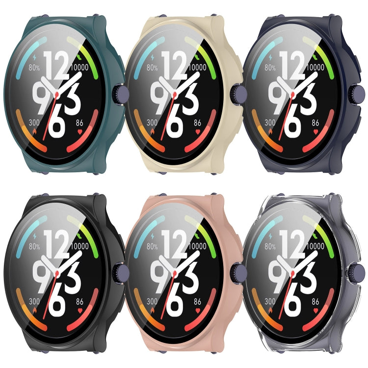 For Xiaomi Haylou Solar Lite R001 PC + Tempered Film Integrated Watch Protective Case(Black) - Watch Cases by PMC TechLife | Online Shopping South Africa | PMC TechLife