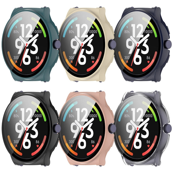 For Xiaomi Haylou Solar Lite R001 PC + Tempered Film Integrated Watch Protective Case(Black)