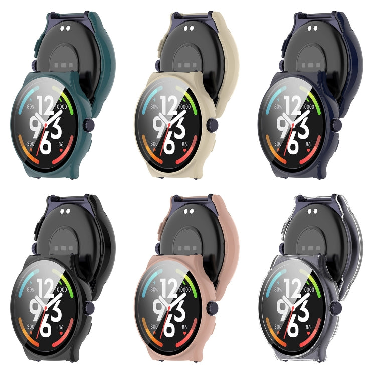 For Xiaomi Haylou Solar Lite R001 PC + Tempered Film Integrated Watch Protective Case(Ink Blue)