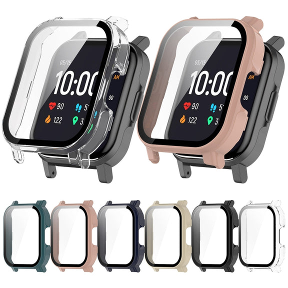 For Xiaomi Haylou Watch 2 LS02 PC + Tempered Film Integrated Watch Protective Case(Black)