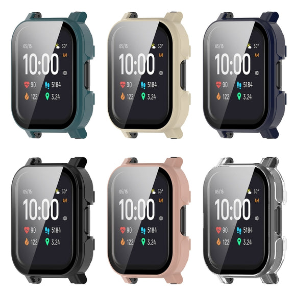 For Xiaomi Haylou Watch 2 LS02 PC + Tempered Film Integrated Watch Protective Case(Ink Blue)