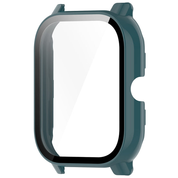 For P66 / P66D / P66ED 1.85 inch Watch PC + Tempered Film Integrated Watch Protective Case(Pine Green)