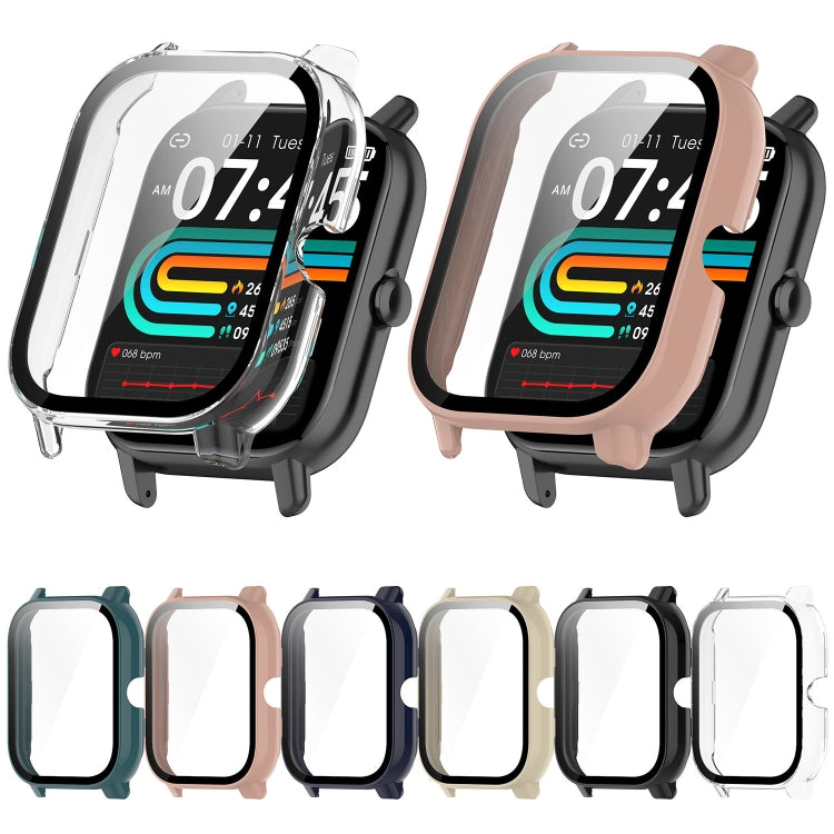 For P66 / P66D / P66ED 1.85 inch Watch PC + Tempered Film Integrated Watch Protective Case(Pine Green)