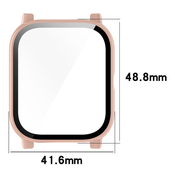 For P66 / P66D / P66ED 1.85 inch Watch PC + Tempered Film Integrated Watch Protective Case(Pine Green)