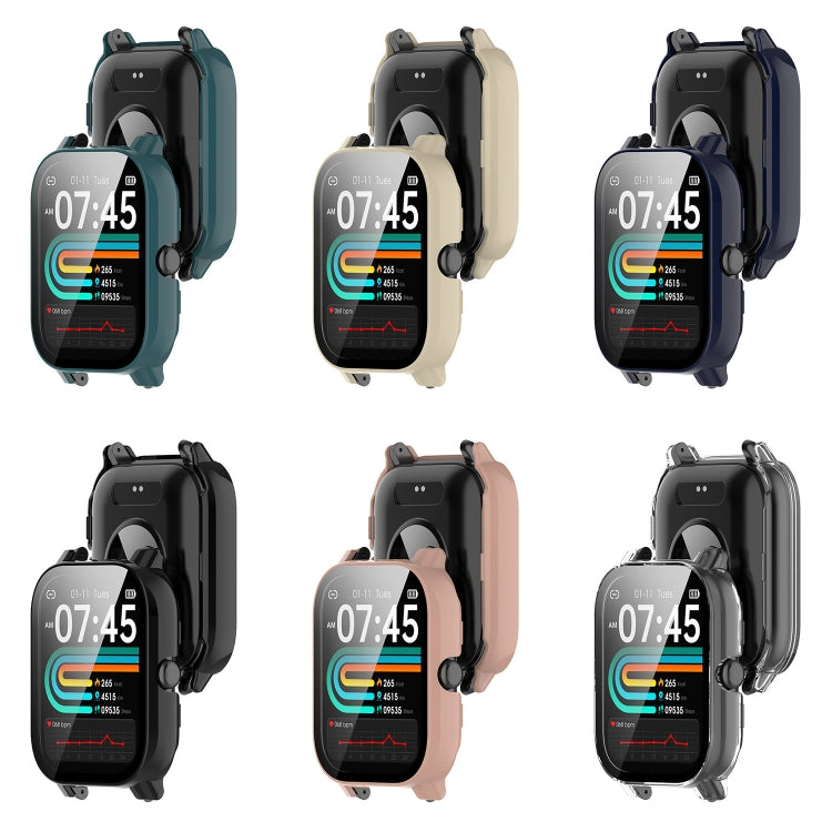 For P66 / P66D / P66ED 1.85 inch Watch PC + Tempered Film Integrated Watch Protective Case(Pine Green)