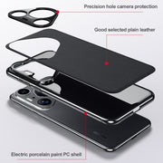 For Huawei Pura 70 Plain Leather Series Shockproof Phone Case(Orange)