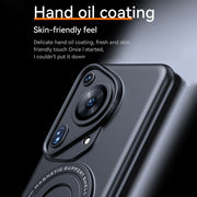 For Huawei Pura 70 Frosted MagSafe Magnetic Ring Holder PC Phone Case(Grey)