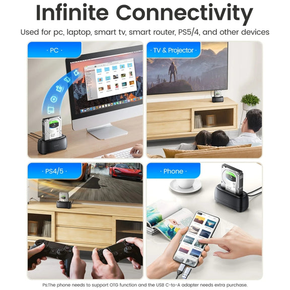 ORICO DD18C3 Single Bay 2.5 & 3.5 inch SATA Drive Docking Station, Plug Type:EU Plug