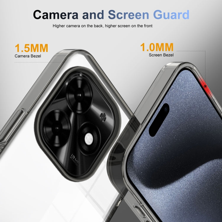 For Tecno Spark Go 2024 / Spark 20 / Pop 8 Anti-slip Clear Acrylic Hybrid TPU Phone Case(Black)