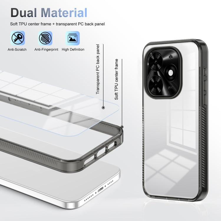 For Tecno Spark Go 2024 / Spark 20 / Pop 8 Anti-slip Clear Acrylic Hybrid TPU Phone Case(Black)