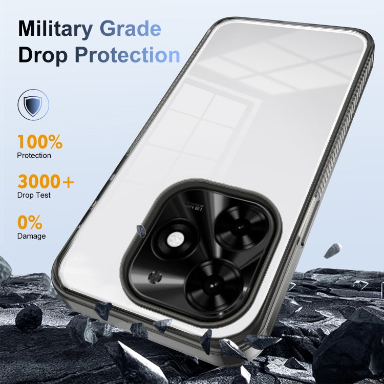 For Tecno Spark Go 2024 / Spark 20 / Pop 8 Anti-slip Clear Acrylic Hybrid TPU Phone Case(Black)