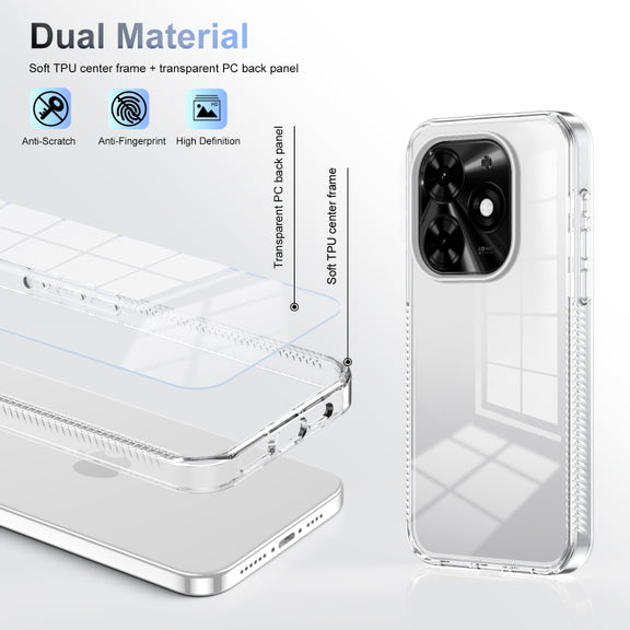 For Tecno Spark Go 2024 / Spark 20 / Pop 8 Anti-slip Clear Acrylic Hybrid TPU Phone Case(Transparent)