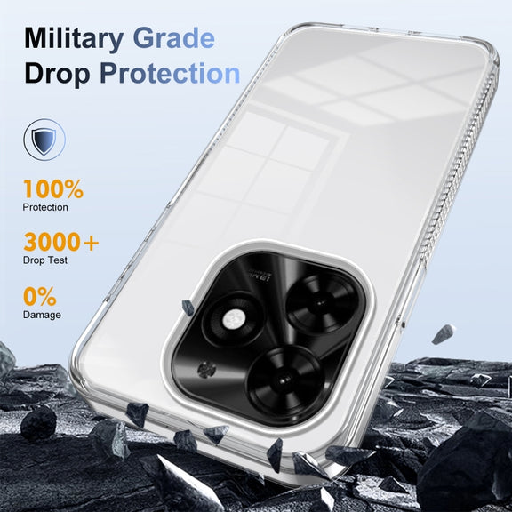 For Tecno Spark Go 2024 / Spark 20 / Pop 8 Anti-slip Clear Acrylic Hybrid TPU Phone Case(Transparent)