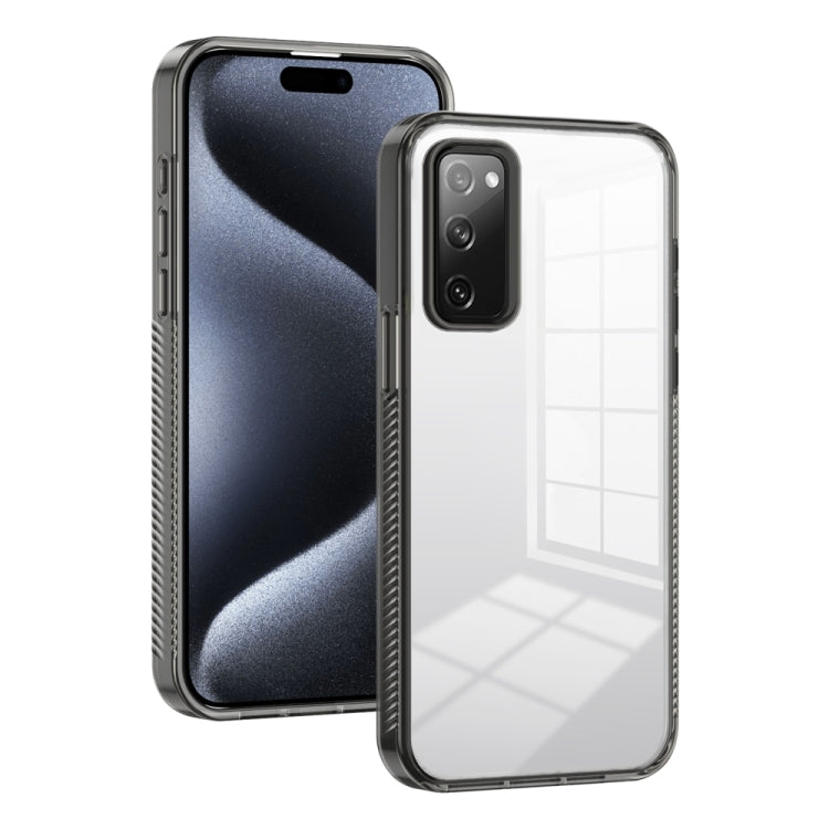For Samsung Galaxy S20 FE 5G 2.5mm Anti-slip Clear Acrylic Hybrid TPU Phone Case(Black) - Galaxy S20 FE Cases by PMC TechLife | Online Shopping South Africa | PMC TechLife