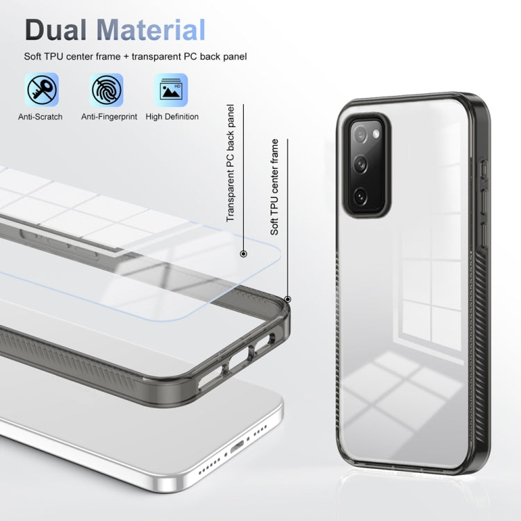 For Samsung Galaxy S20 FE 5G 2.5mm Anti-slip Clear Acrylic Hybrid TPU Phone Case(Black) - Galaxy S20 FE Cases by PMC TechLife | Online Shopping South Africa | PMC TechLife